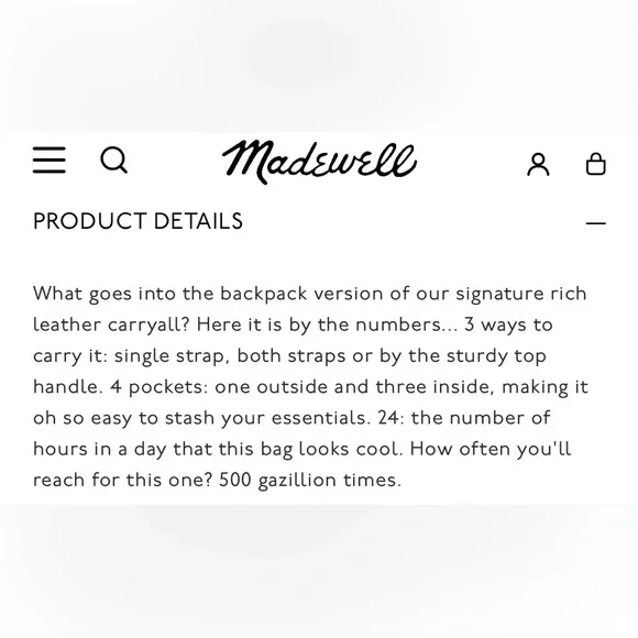 Madewell Transporter- Everyday Leather Drawstring Backpack in Brown. Gorgeous ❤️ - Picture 4 of 7